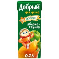 Сок Добрый Яблоко-Груша 0,2 л. (уп.27 шт.)